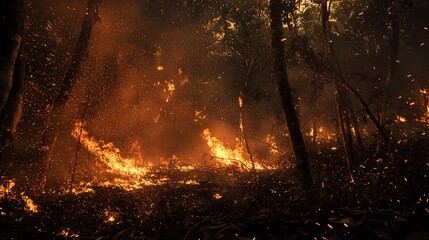 Human-caused blaze scorches rainforest, threatening its delicate ecosystem and the livelihoods of those who depend on it. 