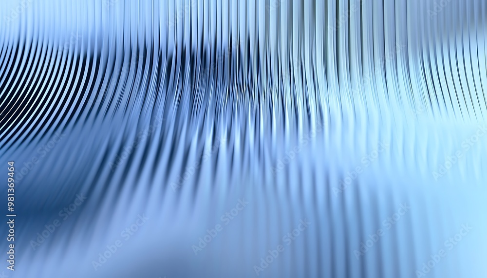 Poster abstract background with reeded glass effect, 3d render