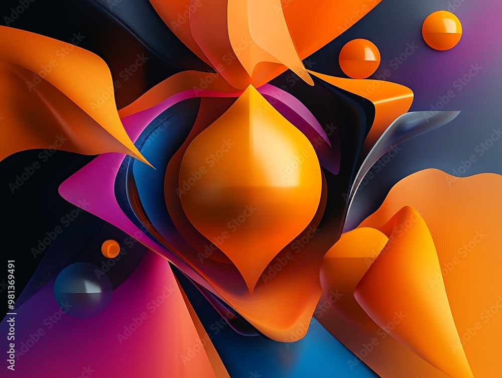 Poster abstract background with smooth shapes