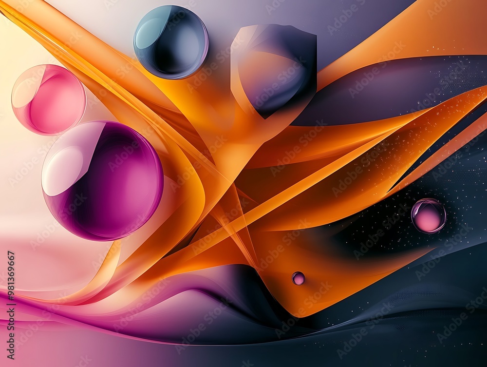 Poster abstract background with smooth shapes