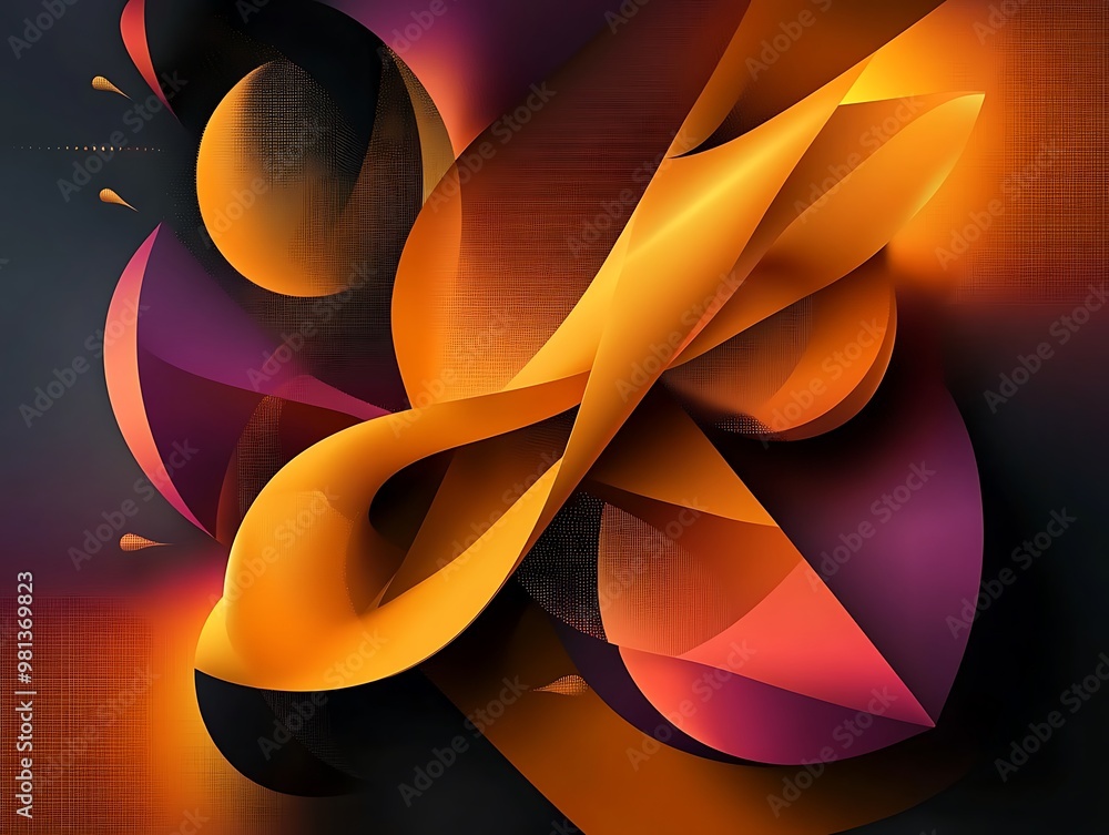 Poster abstract background with smooth shapes