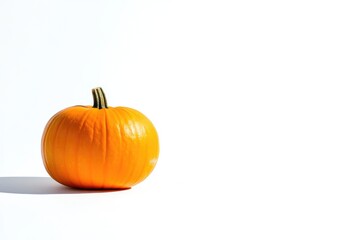 Obraz premium Single Vibrant Pumpkin on Crisp White Background