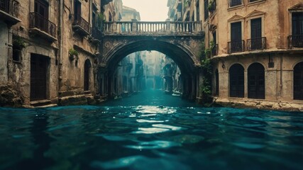Obraz premium Beneath the ocean’s surface, the city of Atlantis holds secrets of a legendary past