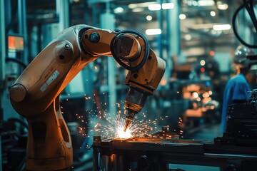 Robot arm welding parts for military vehicles