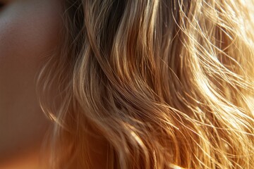 Fototapeta premium Elegant Hair Texture Highlighted by Sunlight Patterns
