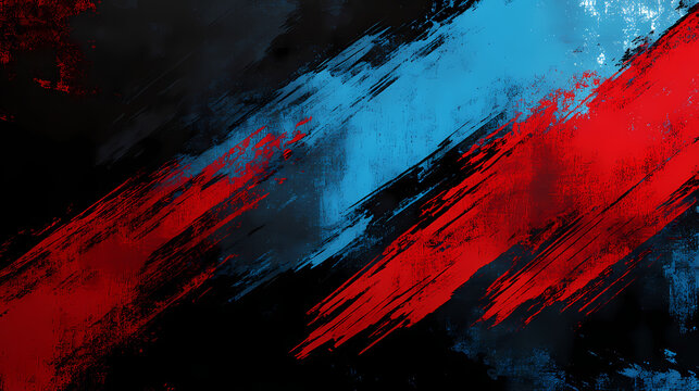 Abstract red, black and blue background with grunge brush strokes . textures for poster and web banner design, perfect for extreme, sportswear, racing, football, motocross. Grunge. Illustration