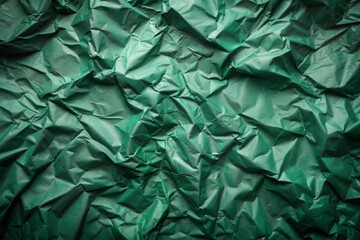 Wrinkled green paper texture with abstract pattern
