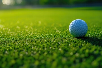 Naklejka premium Detailed Shot of Golf Ball in Natural Setting