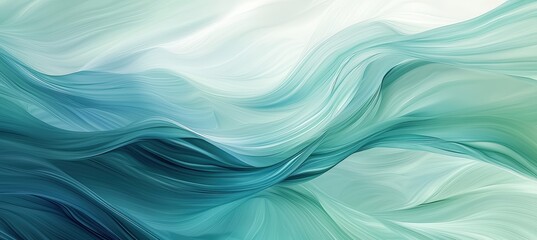 Fototapeta premium Abstract Blue and Green Flowing Waves for Wellness Content, Environmental Campaigns, or Design Projects