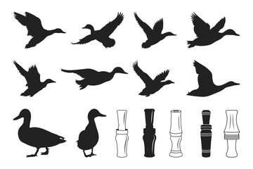 Flying Ducks SVG Bundle, Duck Vector File, Mallard Silhouette File, Duck Hunting, Duck Call Svg, Duck Hunter SVG
