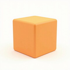 Fototapeta premium orange cube on white background