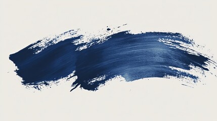Navy blue brush stroke isolated on a white background A paintbrush stroke ideal for grunge design elements banners and watercolorinspired artwork
