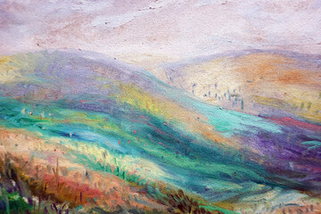 brush stroke painting  landscape  oil color background	