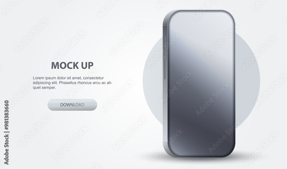 Aufkleber mock up realistic 3d smartphone, empty screen. phone mockup view. cellphone mobile isolated with bla