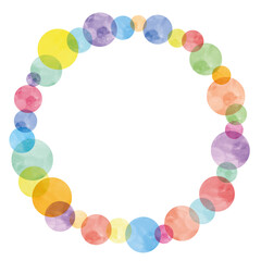 水彩　丸　フレーム　カラフル　丸
