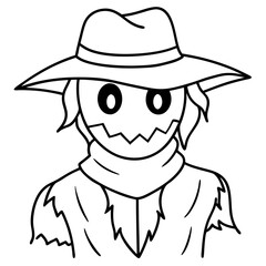 Glowing-Eyed Scarecrow in Tattered Clothing - Vector Art