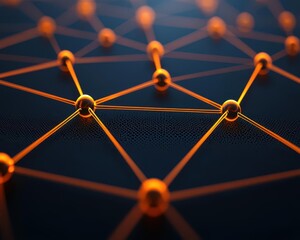 Interconnected geometric shapes forming a glowing, cohesive banner, representing teamwork and business organization