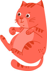 The Orange Hand Drawing Cat Character illustration