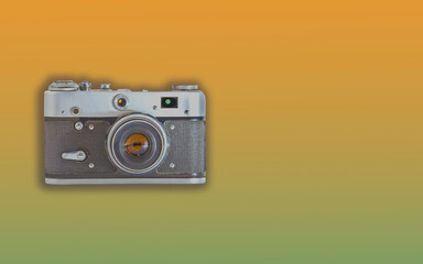 Colored Background with Vintage Camera