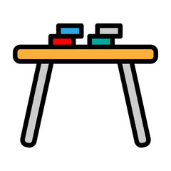 Desk Vector Filled Icon Design