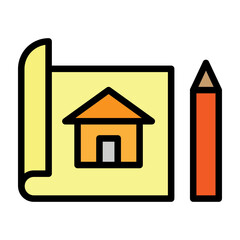 Blueprint Vector Filled Icon Design