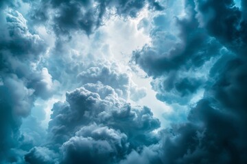 Naklejka premium Dark clouds dominating a dramatic sky