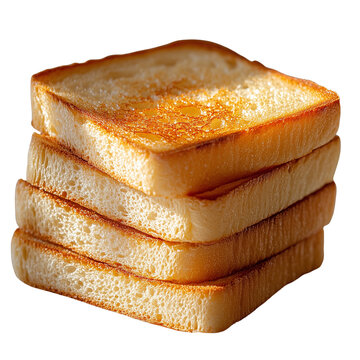 A stack of layered bread, with each slice slightly offset, placed against a plain PNG background