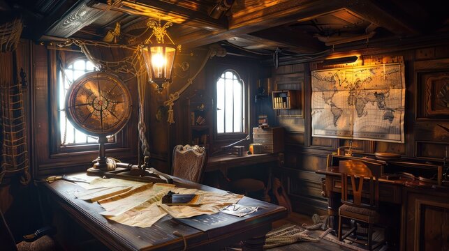 A Captain's Cabin on a Pirate Ship