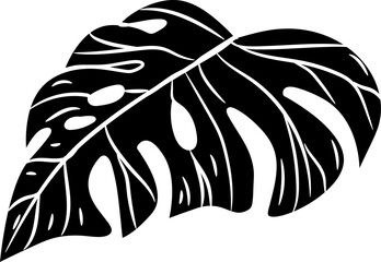 Monstera silhouette, indor house plant silhouette