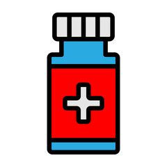 Obraz premium Pills Bottle Vector Filled Icon Design
