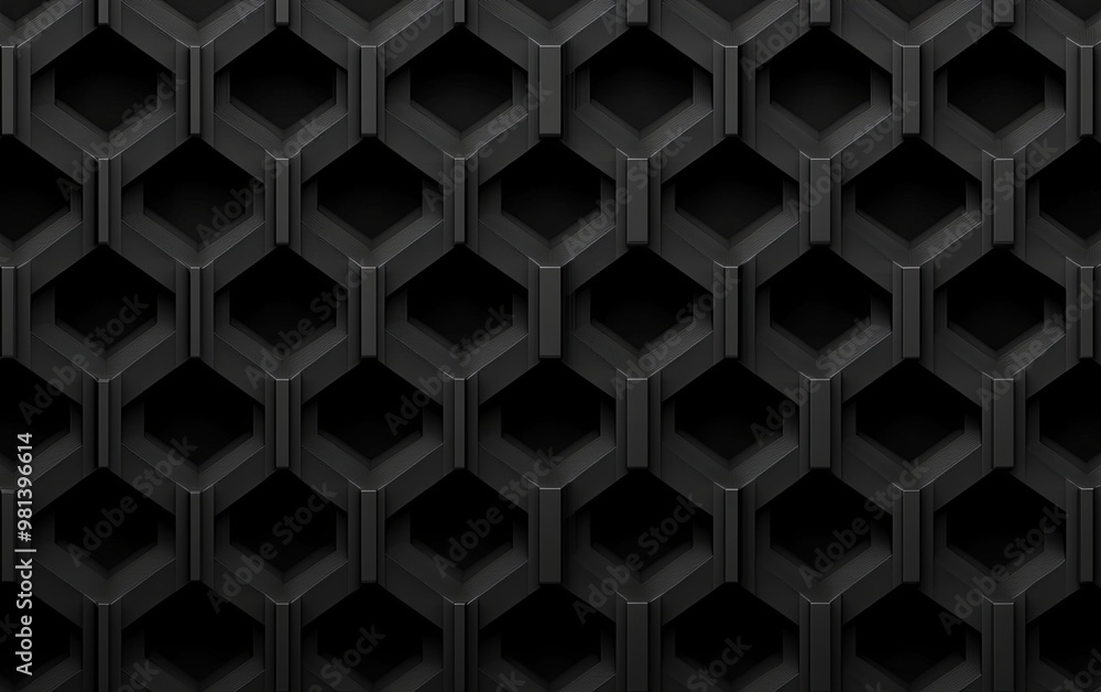 Poster a textured surface featuring a hexagonal pattern in black, suitable for backgrounds or design elemen