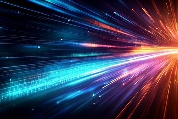 Obraz premium Light speed motion technology background