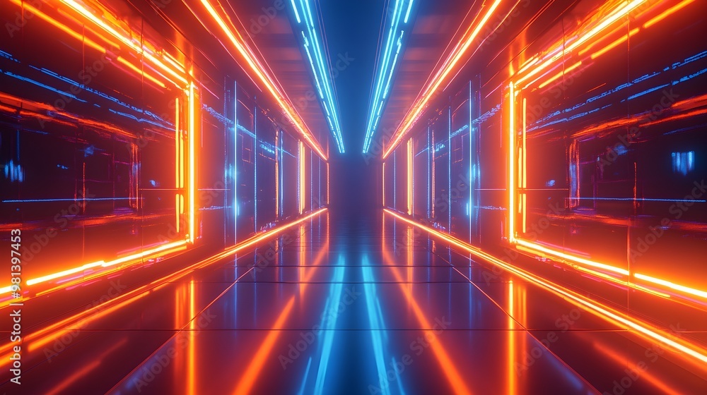 Poster reflective symmetry in a colorful futuristic abstract design image