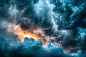 Naklejka premium A dramatic sky outlined by dark clouds