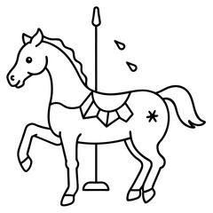 Eerie Ghostly Carousel Horse - Vector Art