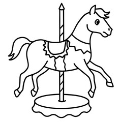 Eerie Ghostly Carousel Horse - Vector Art