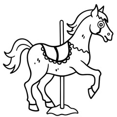 Eerie Ghostly Carousel Horse - Vector Art