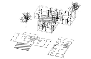 Fototapeta premium sketch of building