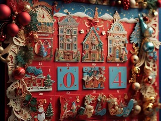 Fototapeta premium colorful and intricate decorations that mark the countdown to Christmas.