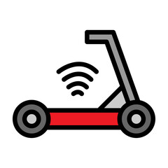 Electric Scooter Vector Filled Icon Design