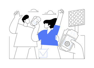 Getting tickets for a game isolated cartoon vector illustrations.