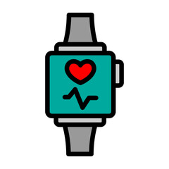 Wearable Health Monitor Vector Filled Icon Design