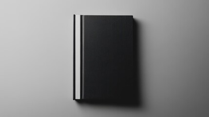 Minimalist Black Book on Gray Background