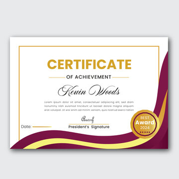 Free vector achievement certificate template