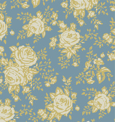 Flowers seamless pattern. vector illustration. Abstract flowers, floral vector with leaves