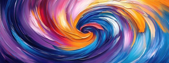 Oil painting style swirls of bold, vibrant colors in a dynamic flow. colorful background