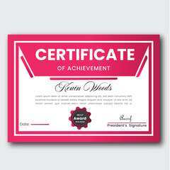Free vector achievement certificate template