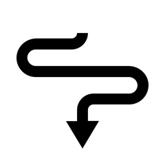 Bottom Curve Arrow Solid Icon