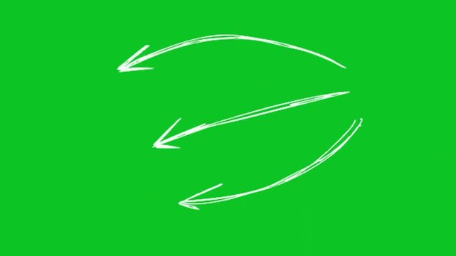 Set of curved arrows, handmade simple arrow animation, Creative hand drawn arrows animations, Set of animated arrows on alpha channel