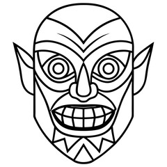 
Intricate Voodoo Mask Vector with Sinister Expression